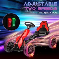 12V Electric Go Kart for Kids, Outdoor Ride-On Toy with Forward Backward Drive & Adjustable Speed, Gift for Child 3-8 Years Old, Red