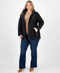 Michael Michael Kors Plus Size Hooded Water-Resistant Anorak Coat
