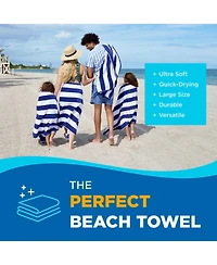 Ben Kaufman Striped Towel - Absorbent, 100% Cotton Towels - Oversized Towels for Beach Essentials - Quick-Dry Swimming Towels