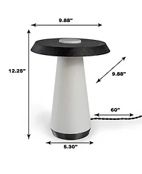 Jonathan Y Bruno 12.25" Mid-Century Minimalist Plant-Based Pla 3D Printed Dimmable Led Table Lamp, White/Black