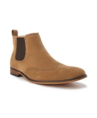 Gino Vitale Men's Slip On Wing Tip Chelsea Boots
