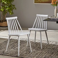 Streamdale Furniture Farmhouse Spindle Back Dining Chairs, Set Of 2, White