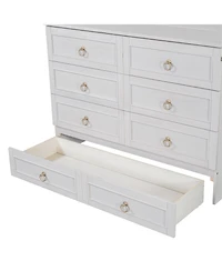 Simplie Fun Full Size Murphy Bed with Large Drawers, White