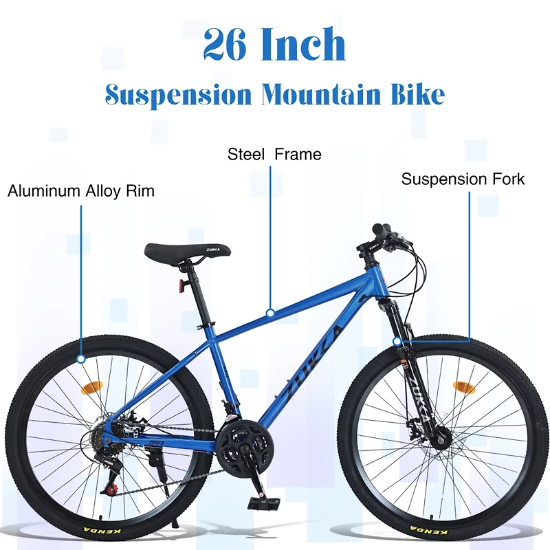 Streamdale Furniture 26" Mountain Bike w/ Suspension Fork & Kenda Tires
