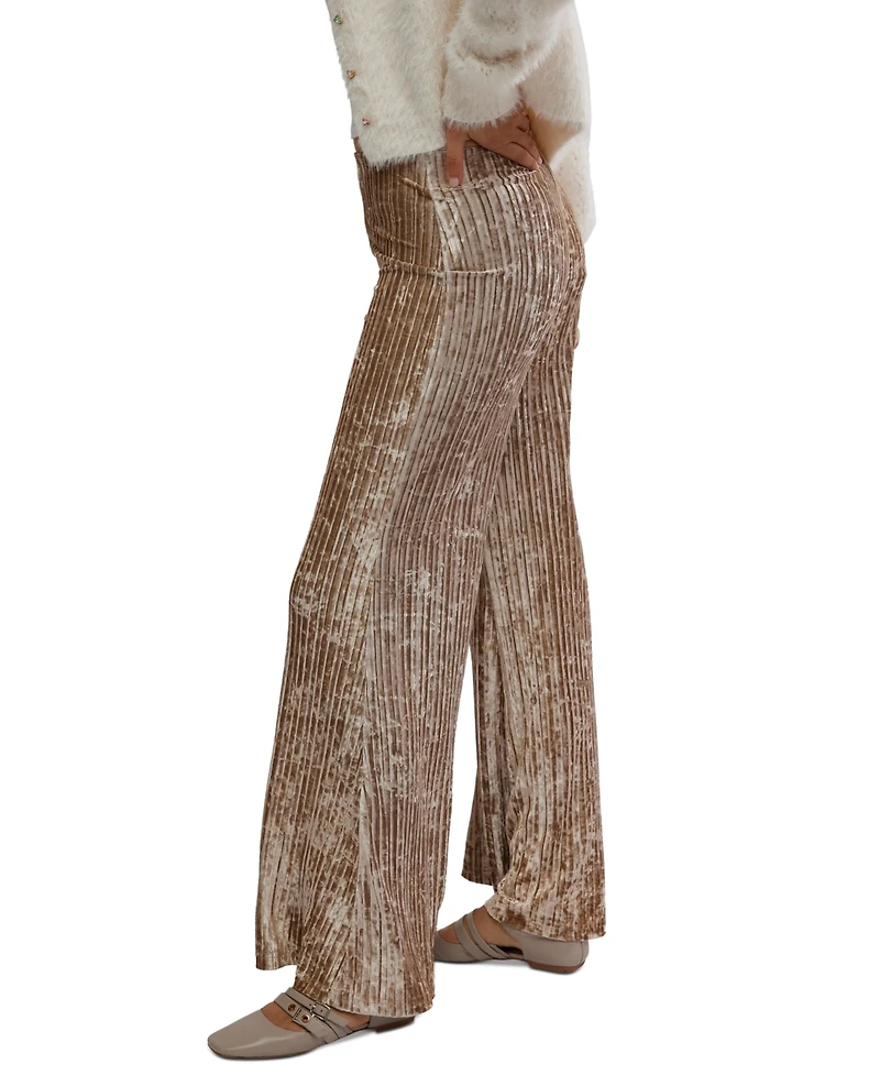 Free People Women's Star Sign Wide-Leg Velvet Pants