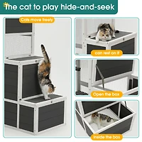Streamdale 3-Tier Wooden Cat House with 4 Platforms, 2 Doors, and Jump Box