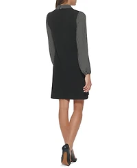 Tommy Hilfiger Women's Polka-Dot Layered-Look Shift Dress