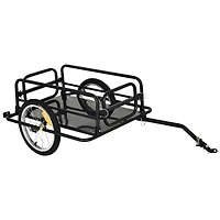 Bike Cargo Trailer for Hefty Loads, Foldable Compact Storage, Universal Hitch, Bike Wagon Bike Trailer Bicycle Cargo Trailer Bike Attachment with 16&#