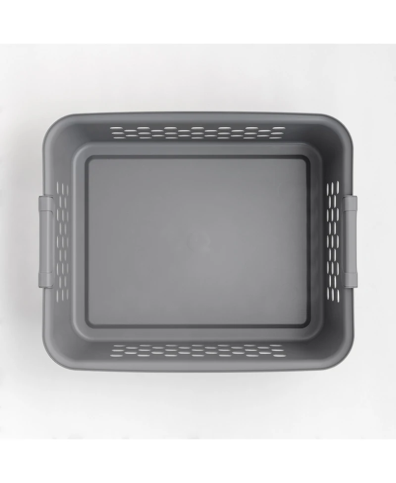 Iris Usa Medium Organizer Storage Basket, Gray, Pack of 4