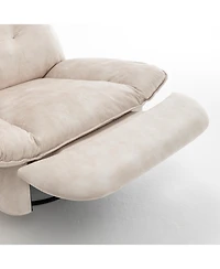 Streamdale Gold-Stamped Velvet Recliner w/ Phone Holder