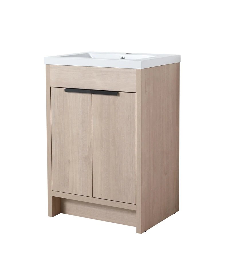 Eco-Friendly Freestanding Bathroom Vanity with Adjustable Shelves and Soft-Closing Doors