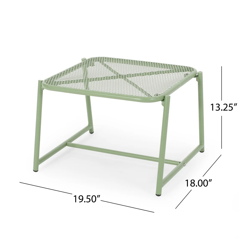 Modern Mesh Top Side Table For Outdoor Use