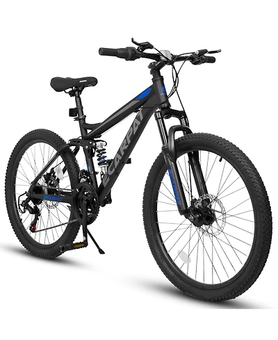 Streamdale Furniture Mountain Bike 24 Inch Wheels, 21-Speed Full Suspension Mens Womens Trail Commuter City Mountain Bike