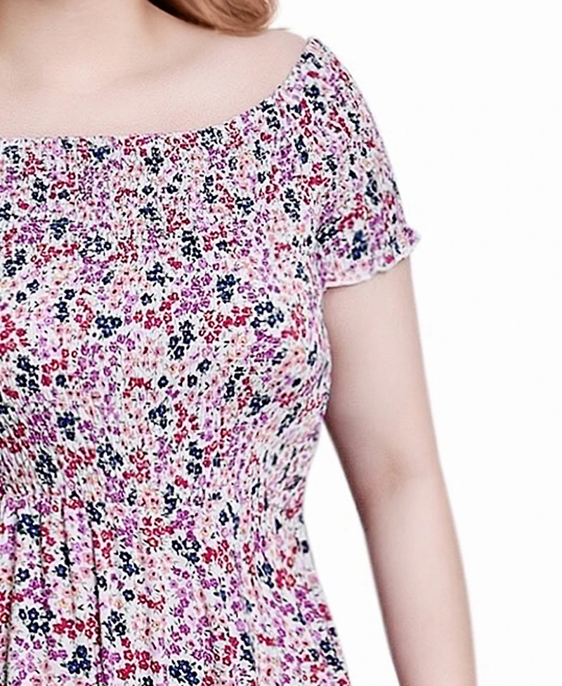 Ny Collection Women's Smocked Bodice Maxi Dress