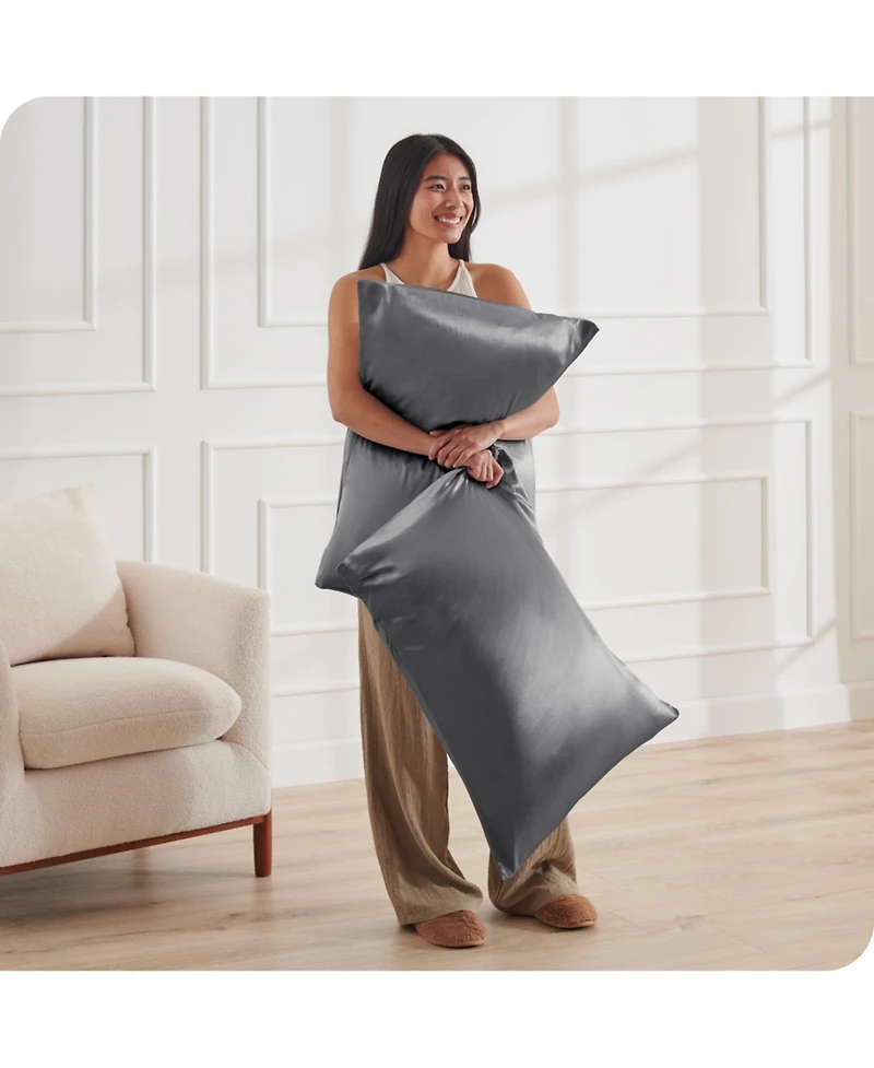 Bare Home Mulberry Silk Pillowcase, Zipper Closure Standard