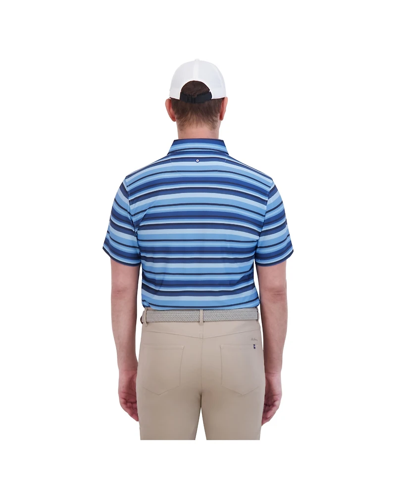Ben Sherman Men's Sport Multi Stripe Tech Jersey Sports Fit Polo Shirt