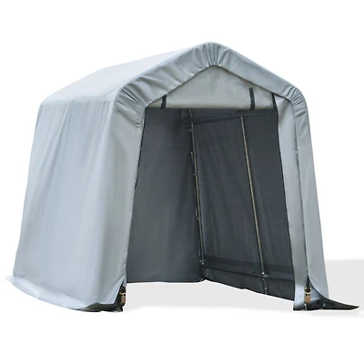 6' x 8' Carport Portable Garage, Heavy Duty Storage Tent, Patio Storage Shelter w/ Anti-uv Pe Cover and Double Zipper Doors, for Motorcycle Bike Garde