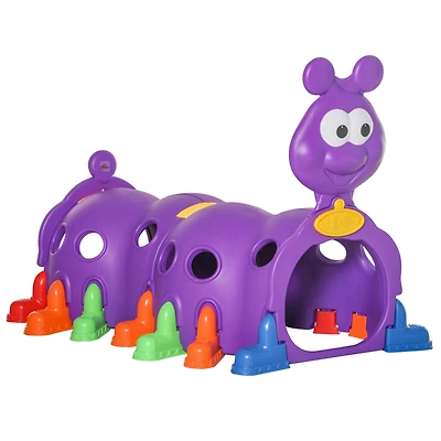 Caterpillar Climbing Tunnel for Kids Climb-n-Crawl Toy Indoor & Outdoor Toddler Play Structure for 3-6 Years Old, Purple