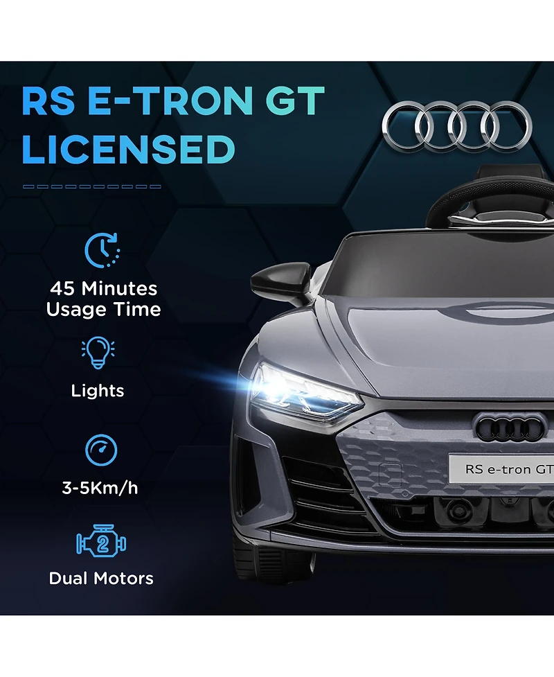 Kids Ride on Car, 12V Licensed Audi Rs E-tron Gt 3.1 Mph Electric Car for Kids, Ride-on Toy for Boys and Girls with Remote Control, 4 Wheels with Susp