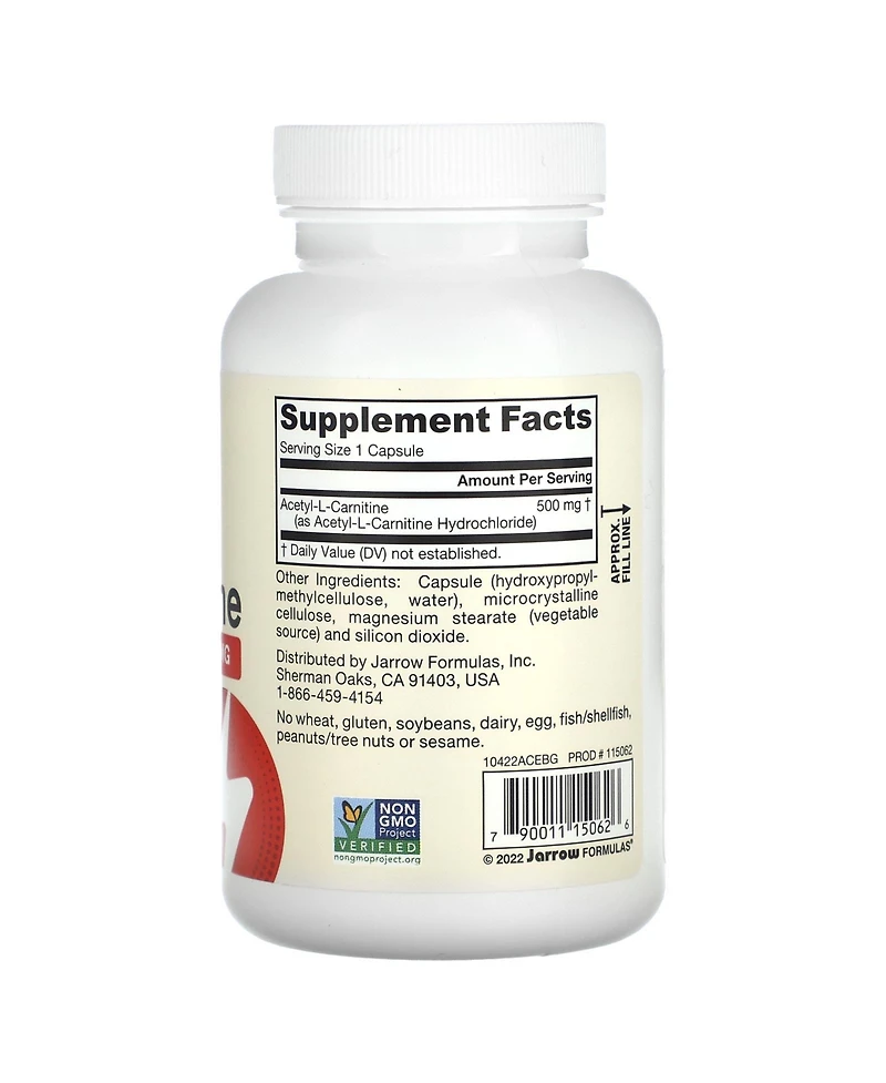 Jarrow Formulas Nutrition Acetyl L-Carnitine 500 mg