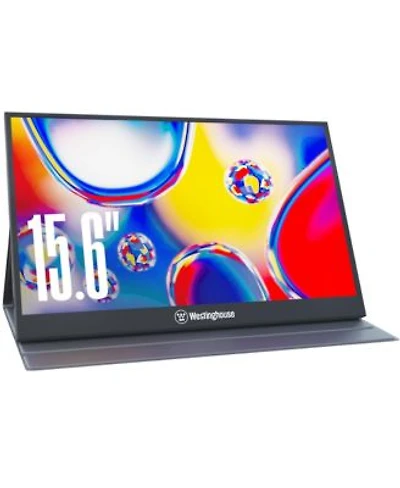 Westinghouse 15.6 Inch Portable Monitor For Laptop Travel 1080p 60hz Ips Display Full Hd Portable Travel Monitor With Magnetic Protective Cover Built In Speakers 1x Mini Hdmi 1x Usb Type C