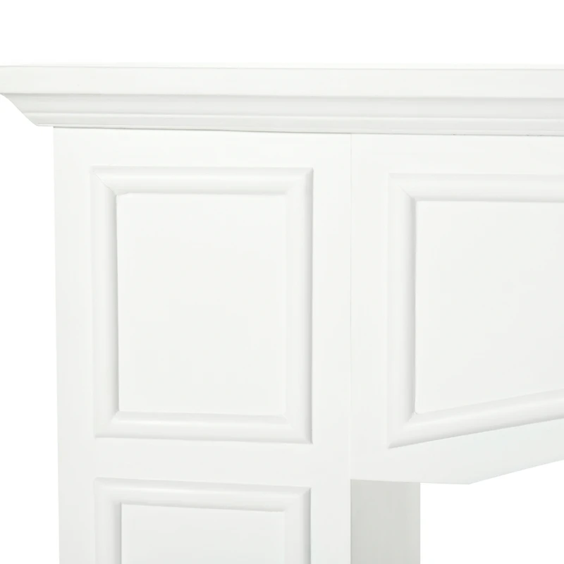 Modern Fireplace Mantel, Surround Mantels for Fireplace with Decorative Pattern Interior Width 29" White
