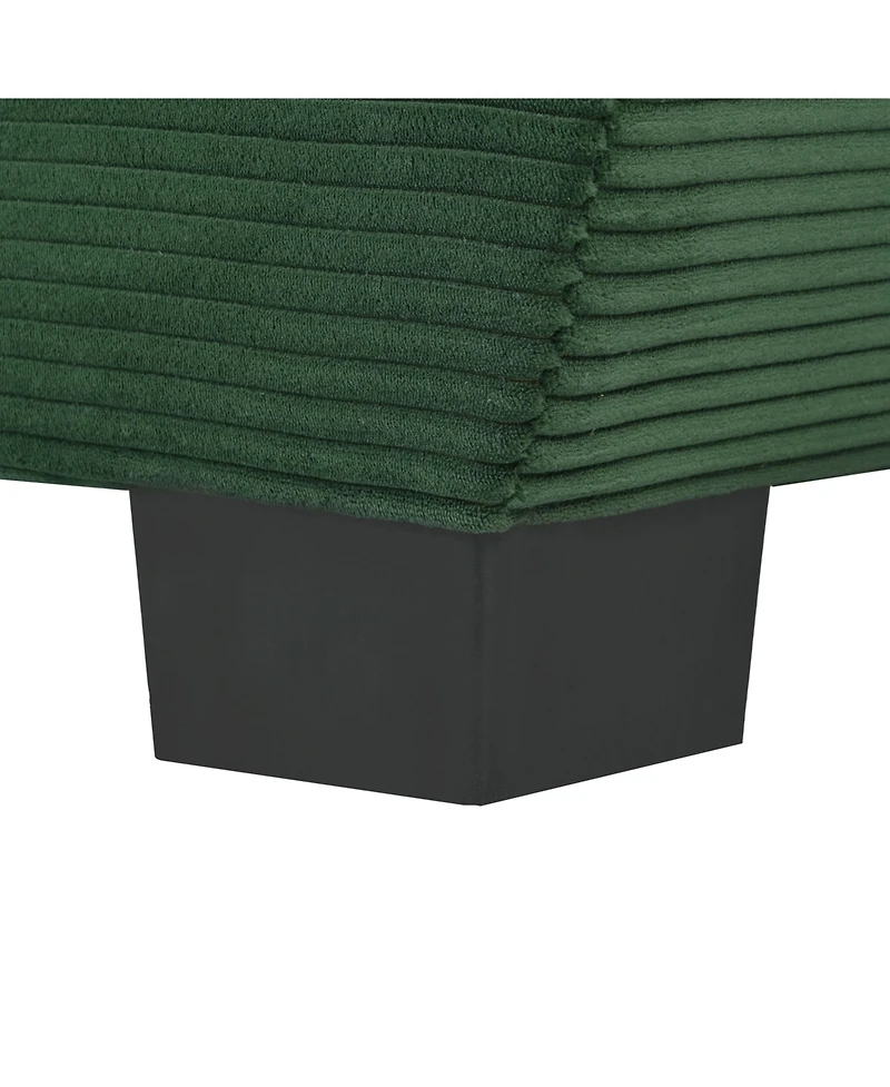 Streamdale Furniture 85.4" Modern Curved Sofa, Back Upholstered Couch with 2 Decorative Throw Pillows, Corduroy Fabric Couch for Living Room, Bedroom