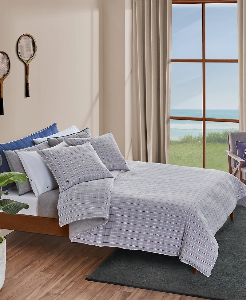 Lacoste Home Racquet Check 3-Pc. Comforter Set, King