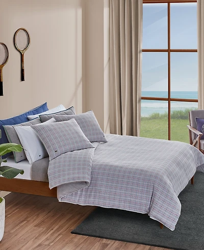 Lacoste Home Racquet Check 3-Pc. Comforter Set, King