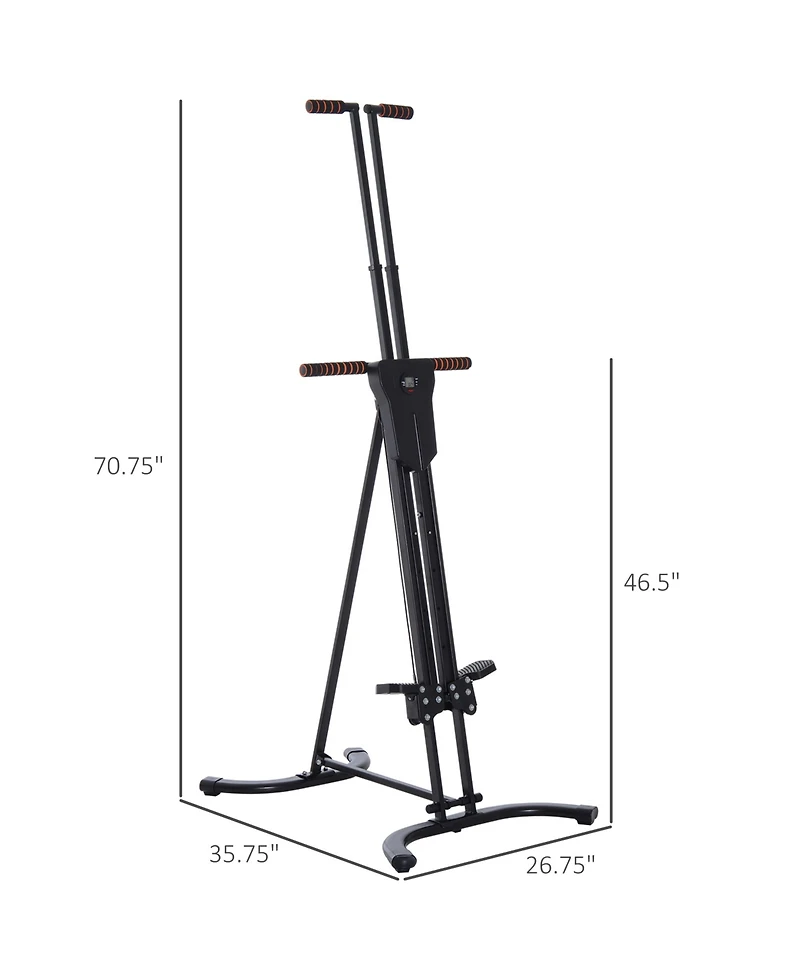 Vertical Climber, High-Intensity Cardio & Muscle Toning Exercise for Home Gym, Folding Steel, Adjustable Height, Display Monitor, 220 lbs. Weight Capa