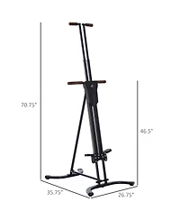 Vertical Climber, High-Intensity Cardio & Muscle Toning Exercise for Home Gym, Folding Steel, Adjustable Height, Display Monitor, 220 lbs. Weight Capa