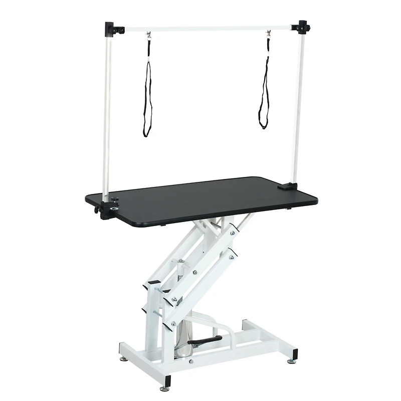 43 Inch Adjustable Heavy Type Hydraulic Pet Dog Grooming Table Upgraded Professional Drying Table Heavy Duty Frame with Adjustable Arm and Noose