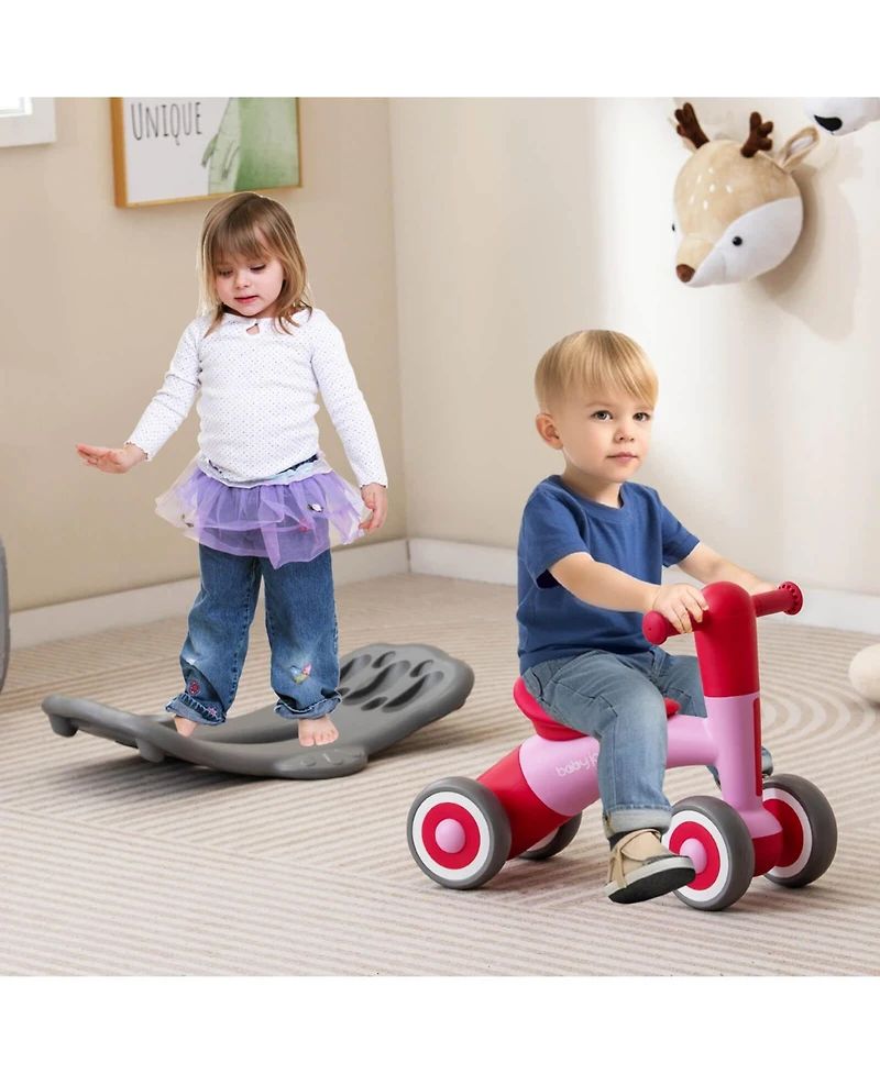 3 in 1 Rocking Horse with Detachable Balance Board and Height Adjustable Seat