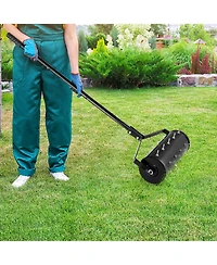 Costway 18" Manual Lawn Aerator Grass Aeration Tool Filled with Sand or Stone with Handle