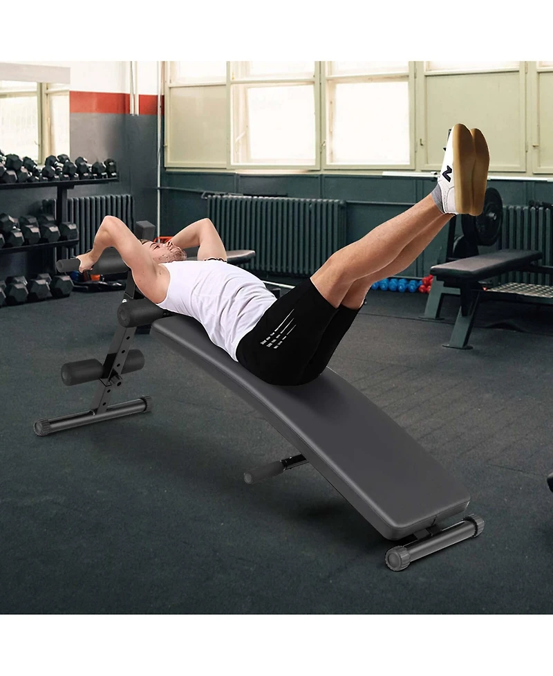 Costway Adjustable Decline Sit Up Bench for Exercise with High Density Foam Cushioned Seat