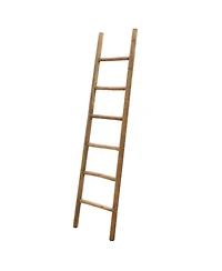 LuxenHome Rustic 6ft Decorative Blanket Ladder