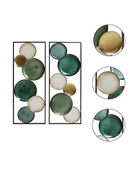 LuxenHome Set of 2 Coastal Abstract Geometrical Wall Decor Panels