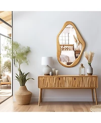 LuxenHome Freeform Pine Wood Frame Free Form Wall Mirror