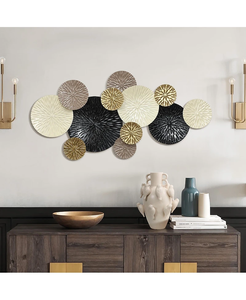 LuxenHome Multi-Color Coastal Abstract 47.25-Inch Wide Metal Wall Decor