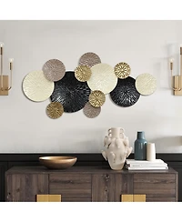LuxenHome Multi-Color Coastal Abstract 47.25-Inch Wide Metal Wall Decor