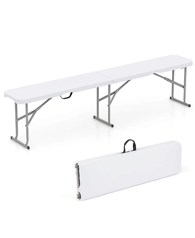 1 Pcs Portable Folding Bench with Convenient Handle Non-slip Foot Pads Sturdy Metal Legs