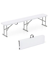 1 Pcs Portable Folding Bench with Convenient Handle Non-slip Foot Pads Sturdy Metal Legs