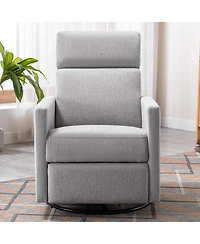Slickblue Plush Rocker Nursery Chair Glider Swivel Recliner for Comfortable Seating
