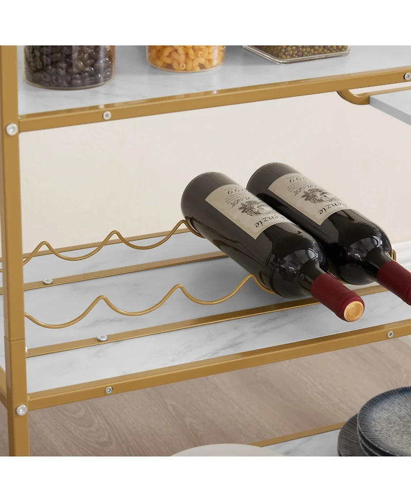 Streamdale 6-Tier Retro Wine Serving Cart