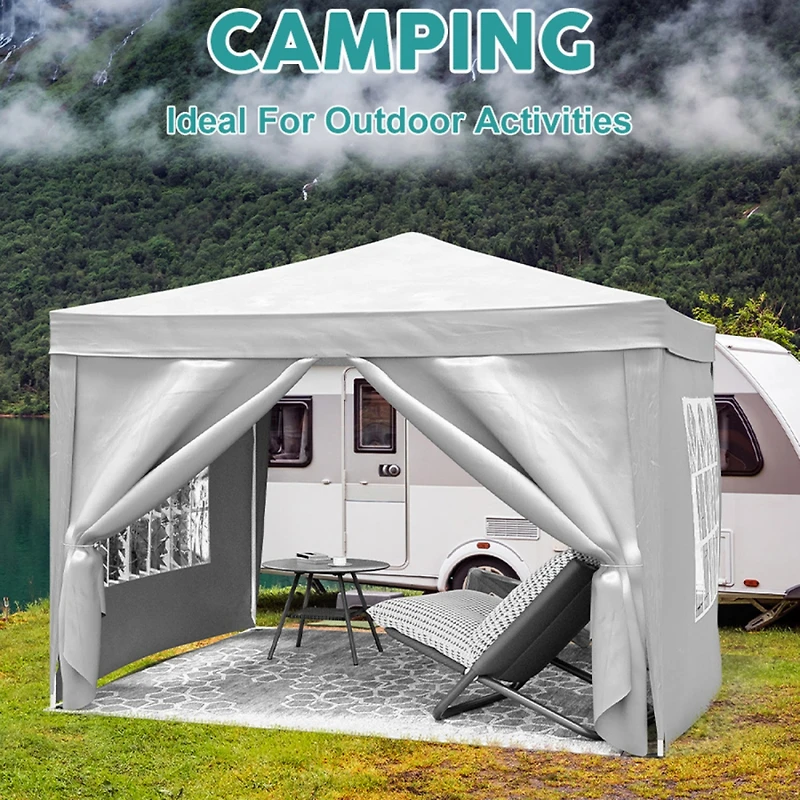 Streamdale 10'x10' Ez Pop-Up Canopy with Sidewalls and Accessories