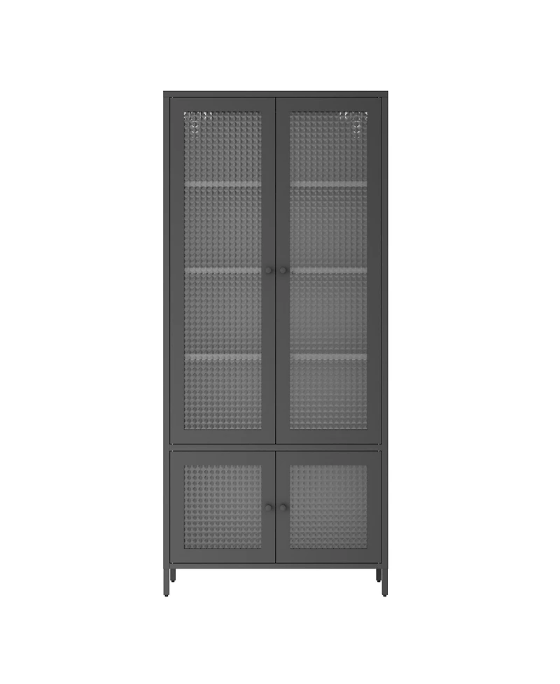 Streamdale 4-Door Metal Storage Display Cabinet with Glass Tempered Doors