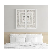 Streamdale Framed Geometric Rice Paper Panel 2-piece Shadowbox Wall Decor Set