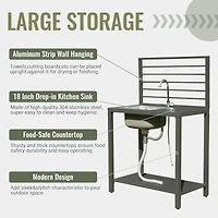 Streamdale Outdoor Kitchen Island w/Sink, Storage & Cover