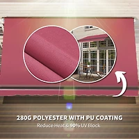 10' x 8' Retractable Awning, Patio Awnings, Sunshade Shelter w/ Manual Crank Handle, Uv & Water-Resistant Fabric and Aluminum Frame for Deck, Balcony,
