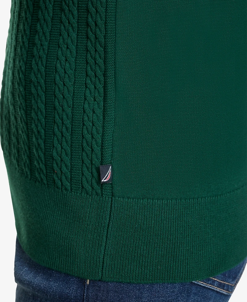 Nautica Jeans Women's Solid Button V Neck Polo Sweater